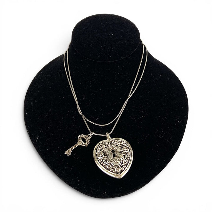 Romanza Heart & Lock Necklace