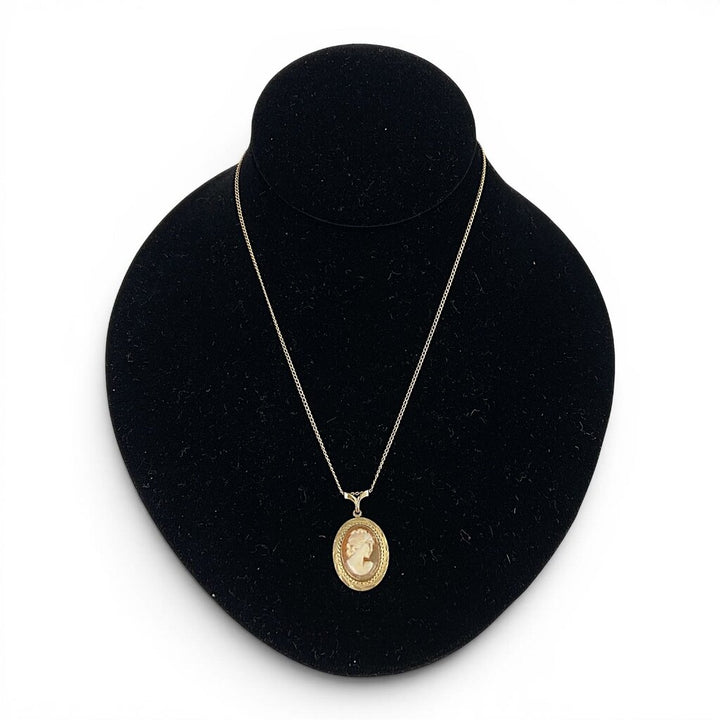 Vintage Porcelain Cameo Necklace