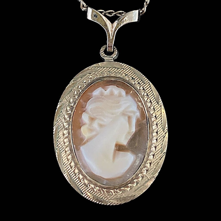 Vintage Porcelain Cameo Necklace