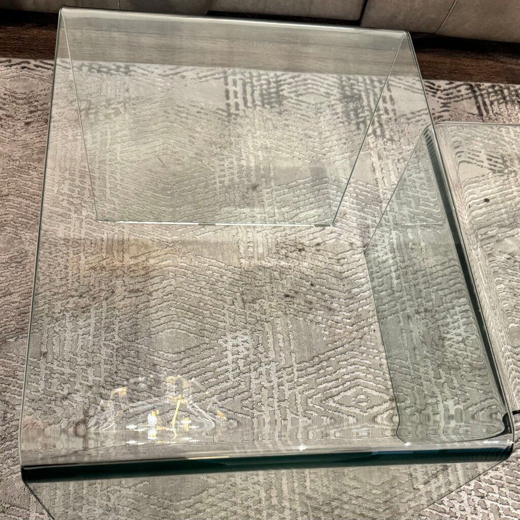 Vintage Glass Waterfall Table - Medium