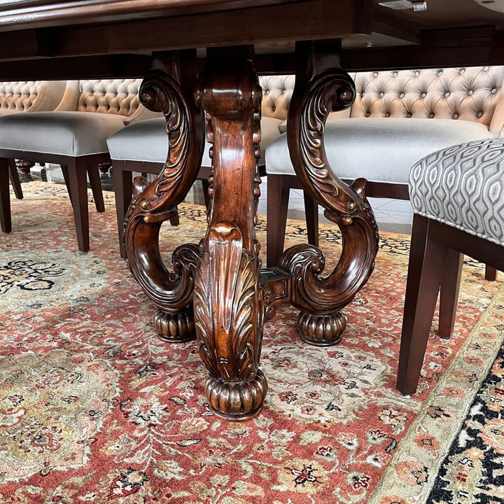 Orig Price $10000 - Dining Table w/ 12 Chairs & 2 Leaves