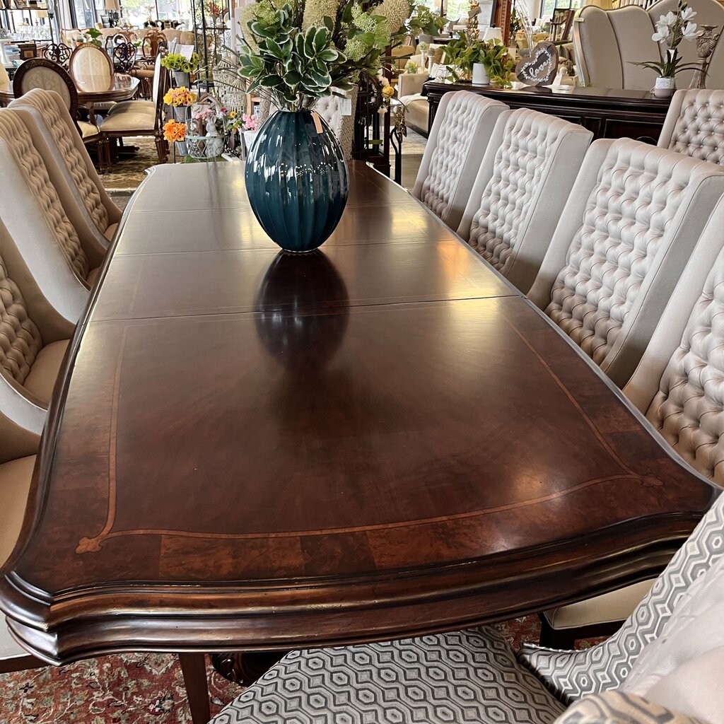 Orig Price $10000 - Dining Table w/ 12 Chairs & 2 Leaves