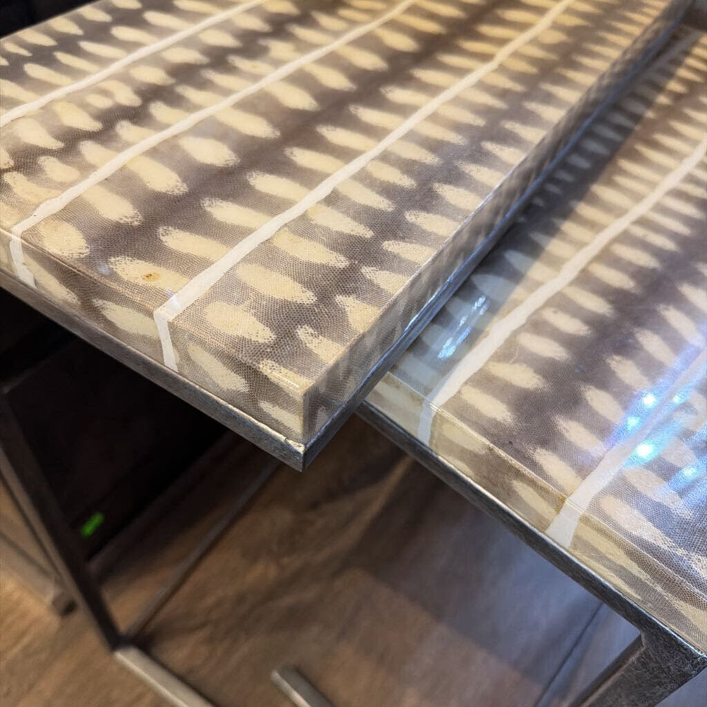 Orig Price $550 - Modern Geometric Laminate Top Nesting Tables