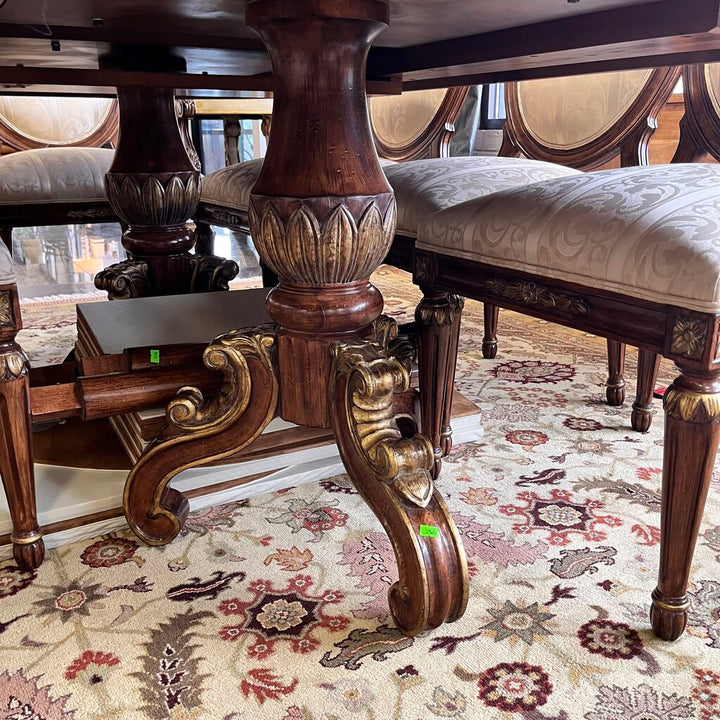 Orig Price $12000 - Dining Table w/ 8 Chairs, 3 Leaves, & Pads