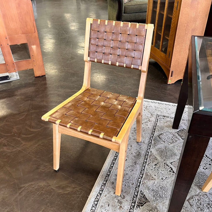 Orig Price $400 - Woven Leather Dining Chair