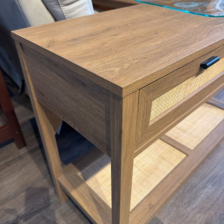 Coastal Cane Two-Drawer Sofa Table