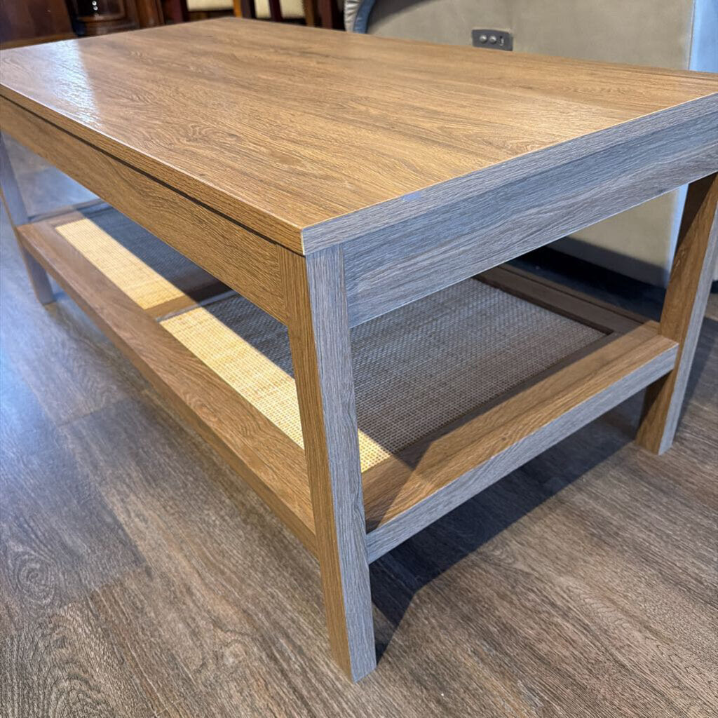 Coastal Cane Shelf Cocktail Table