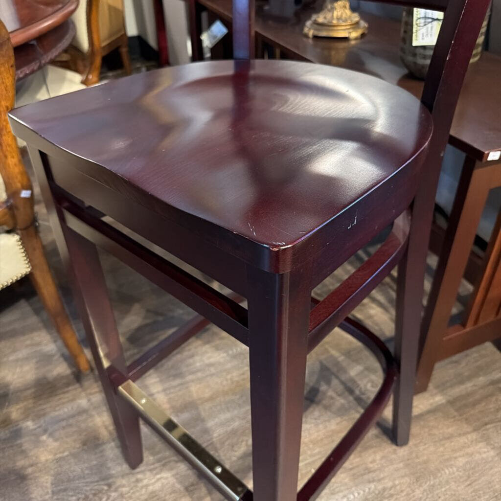Ladderback Bar Stool with Brass Foot Rail
