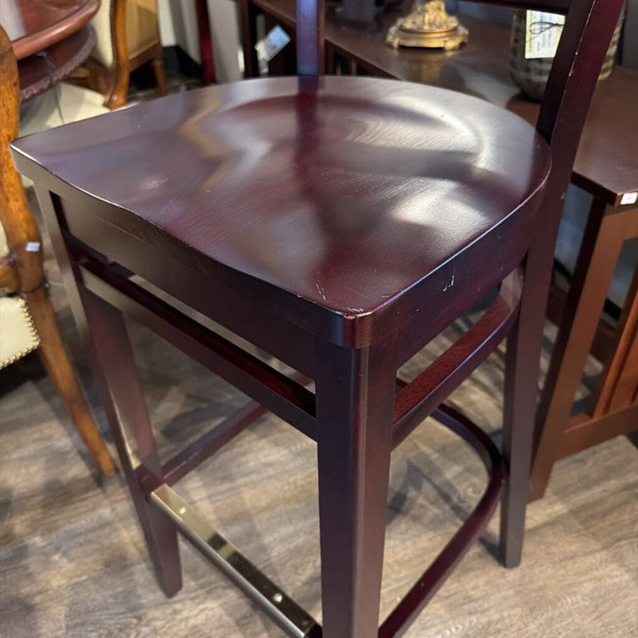 Ladderback Bar Stool with Brass Foot Rail