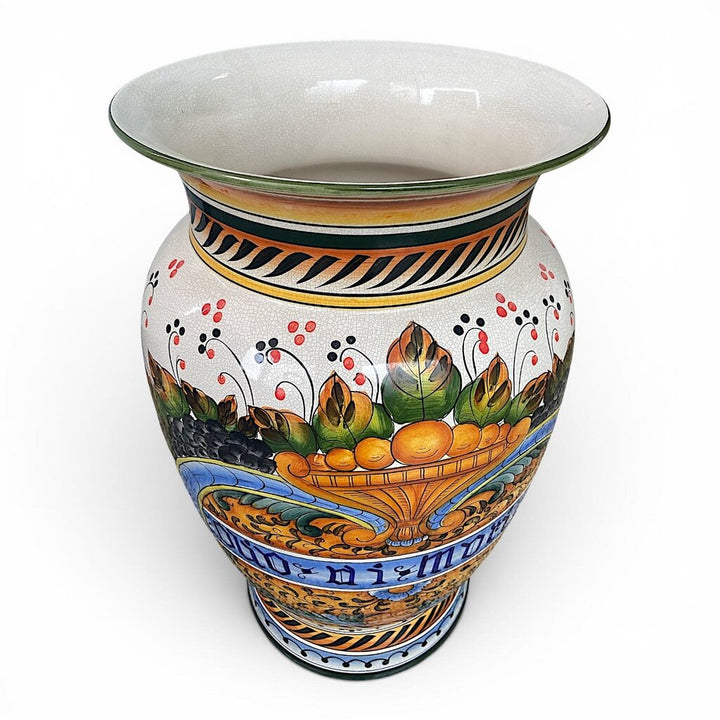 Olio di Moringa Majolica-style Vase