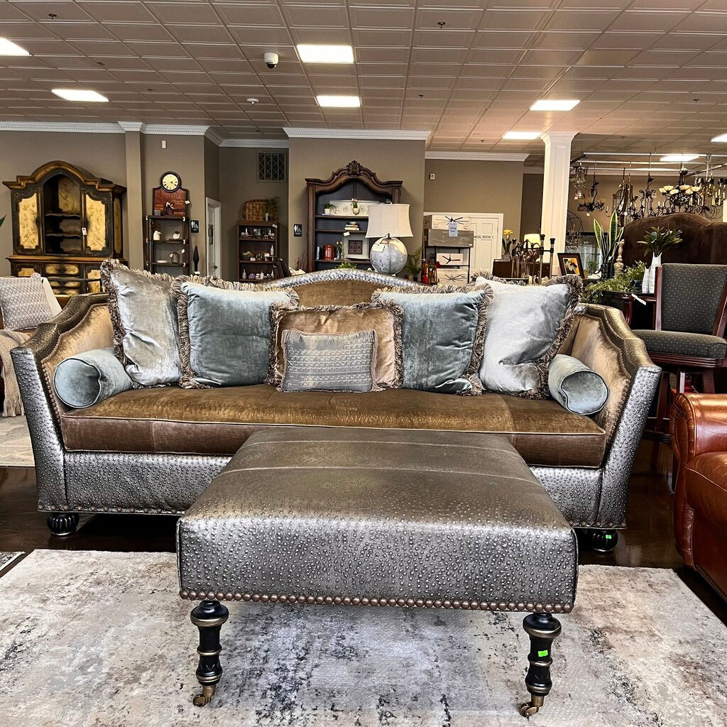 Orig Price $6000 - Sofa w/ Ottoman & Accent Pillows