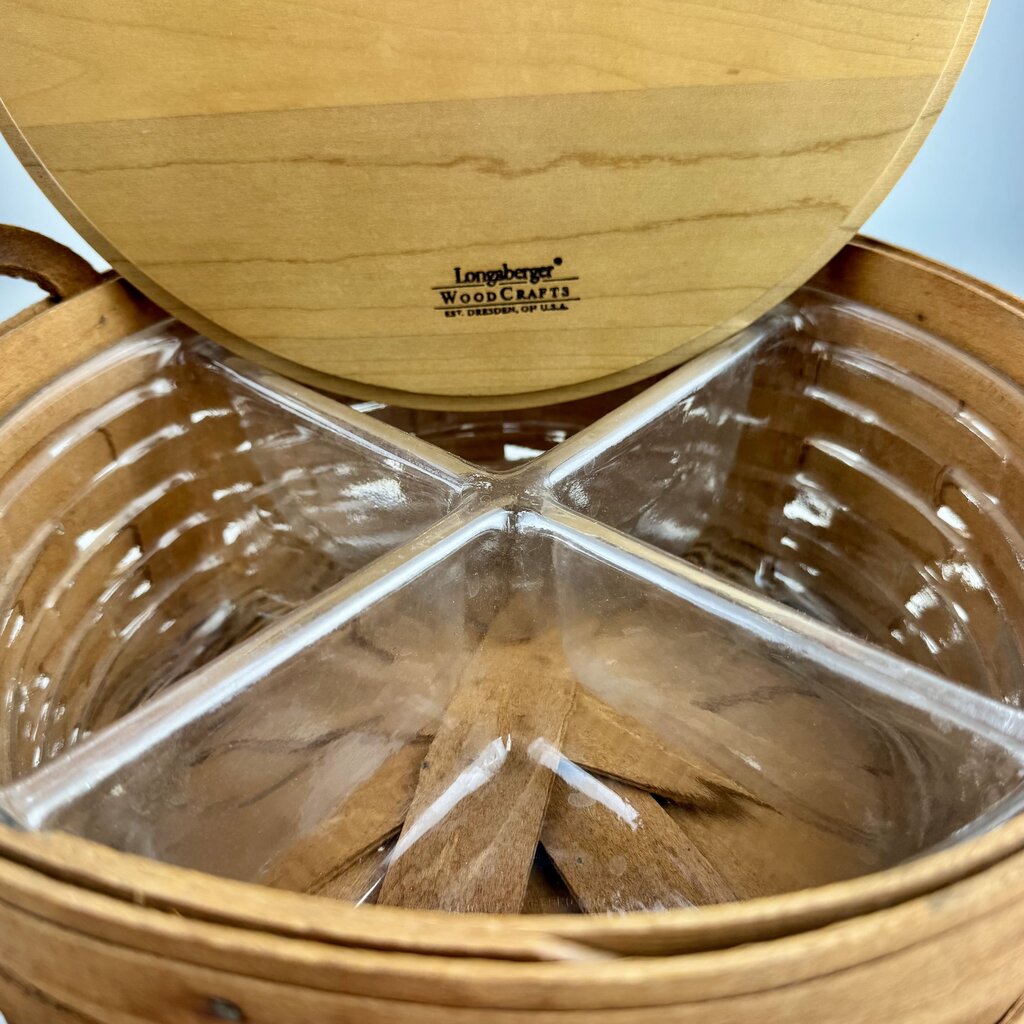 Pair of Divided Lidded Baskets with Protector