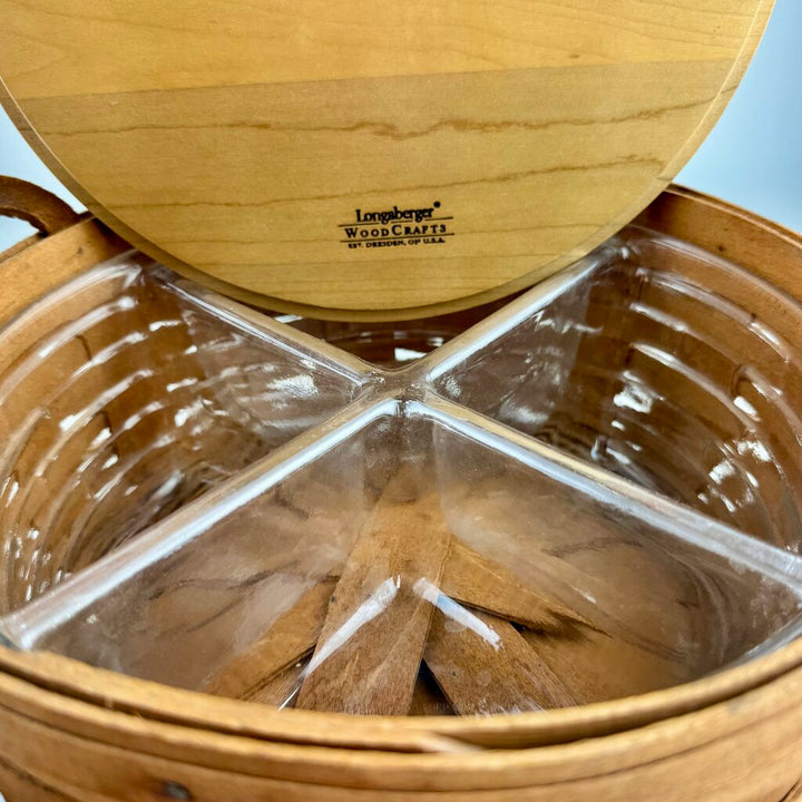 Pair of Divided Lidded Baskets with Protector