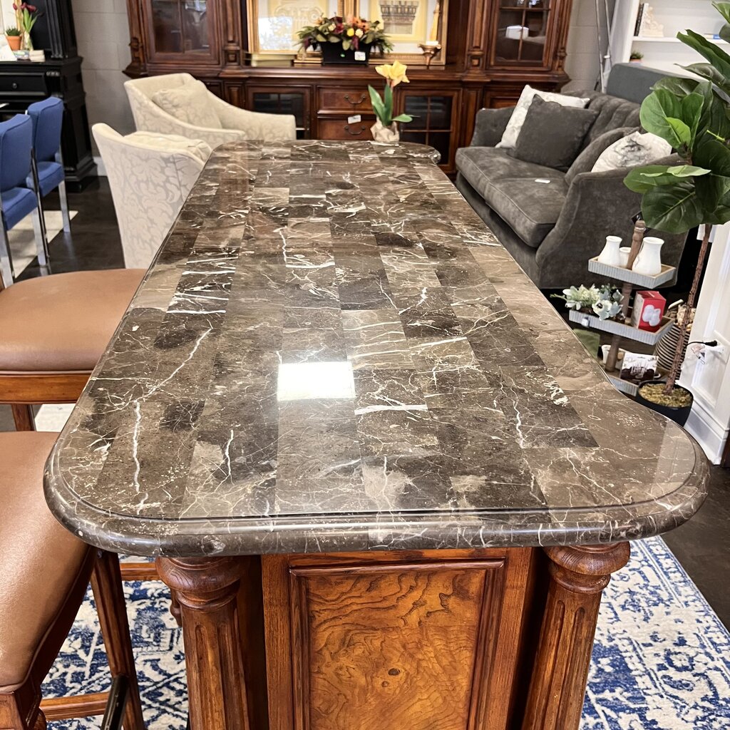 Orig Price $3000 - Bar w/ Marble Top and 2 Stools