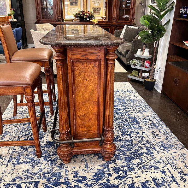 Orig Price $3000 - Bar w/ Marble Top and 2 Stools
