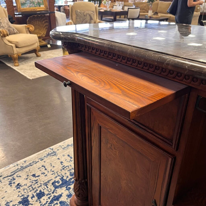 Orig Price $3000 - Bar w/ Marble Top and 2 Stools