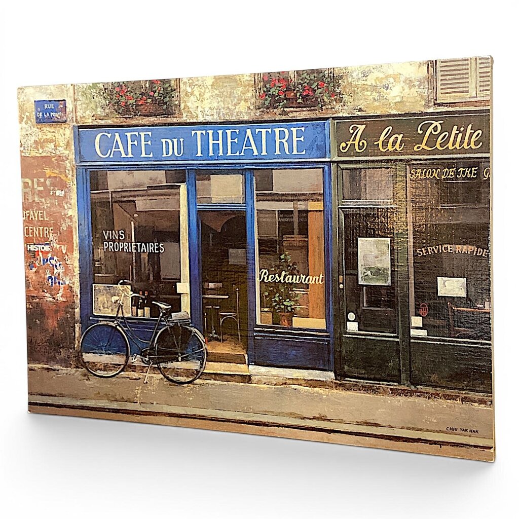 Villa Theater Burlap Print Wall Panel