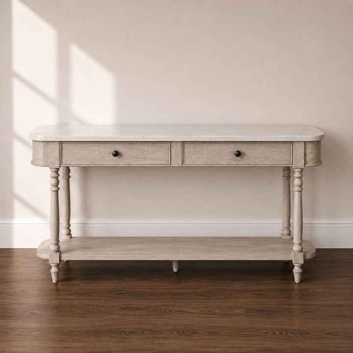*Orig. Price $2449 - Danielle 2 Drawer Marble Top Console Table