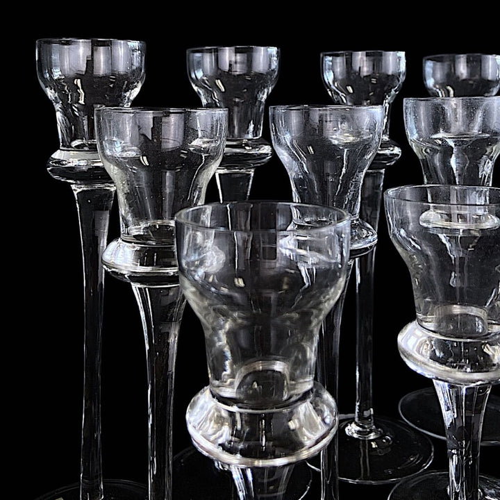 Set of 12 Blown Glass Candlestick Holders