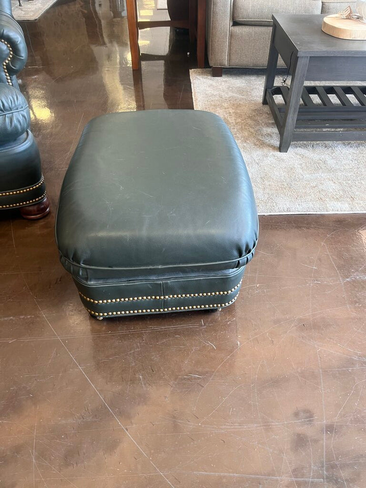 Leather Armchair w/ Ottoman
