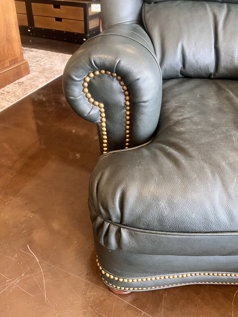 Leather Armchair w/ Ottoman