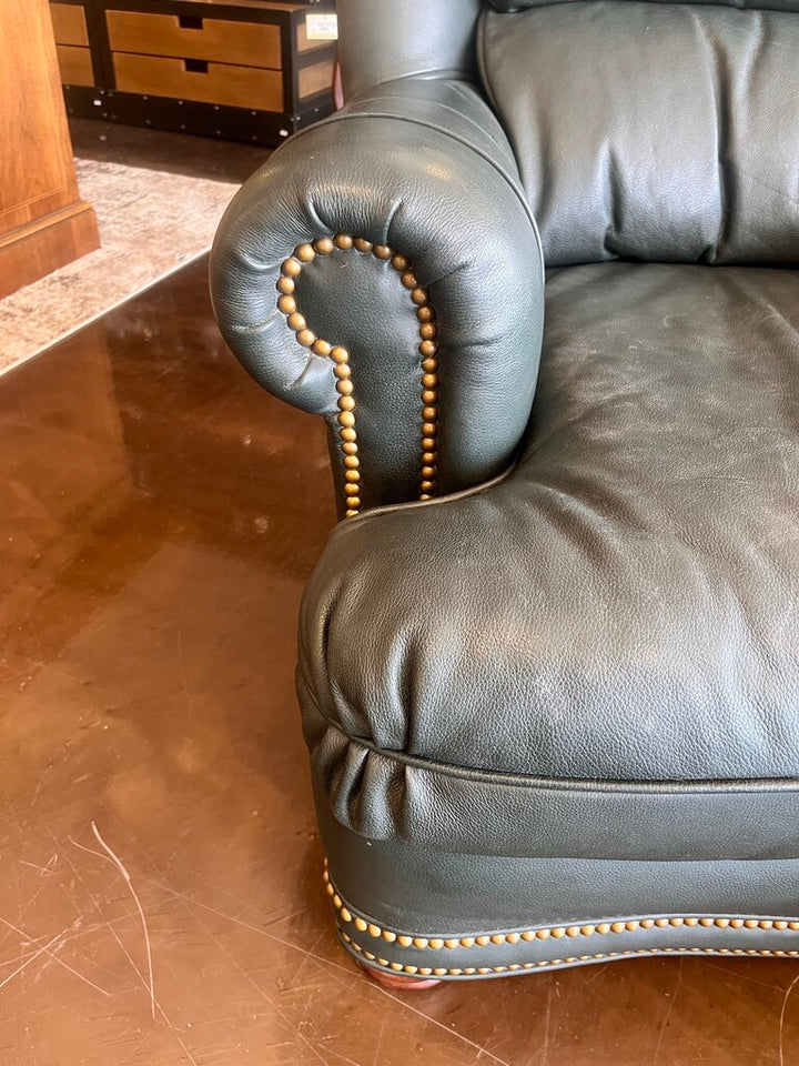 Leather Armchair w/ Ottoman