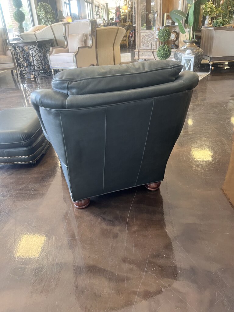 Leather Armchair w/ Ottoman