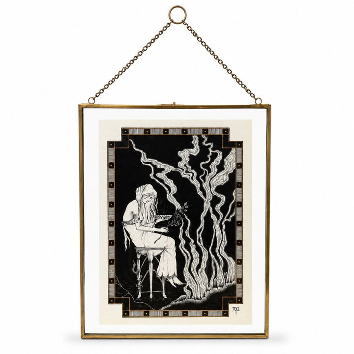Orig. Price $250 - Oracle of Delphi Hand Gilded Giclee Framed Print