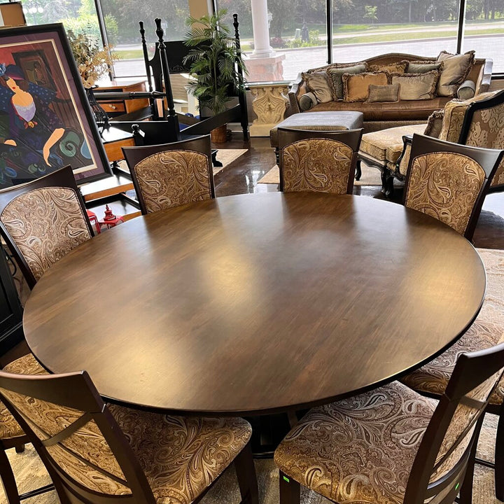 Round Dining Table W/ 8 Chairs