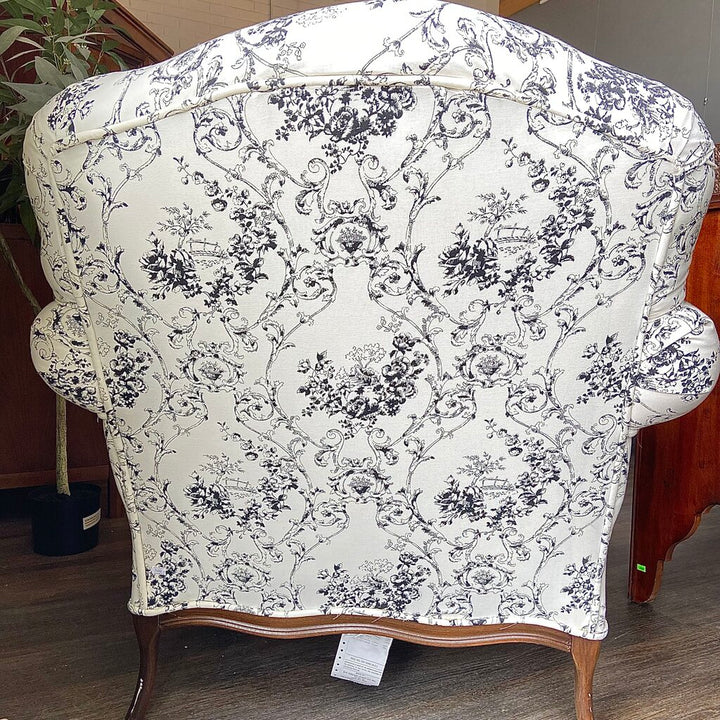 French Country Toile Bergère Chair