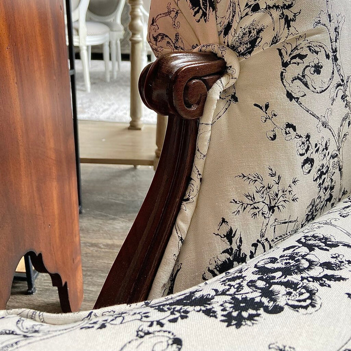 French Country Toile Bergère Chair