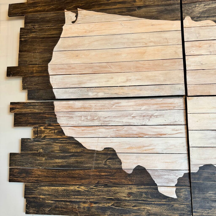 Orig. Price $500. - USA Map Wooden Plank Wall Decor