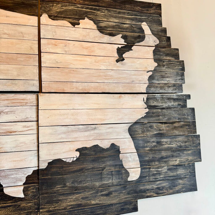 Orig. Price $500. - USA Map Wooden Plank Wall Decor