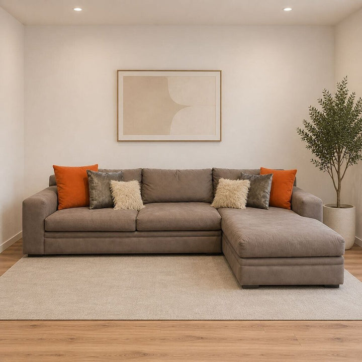 Orig. Price $4,000 - Modern Sectional w/ 6 Accent Pillows