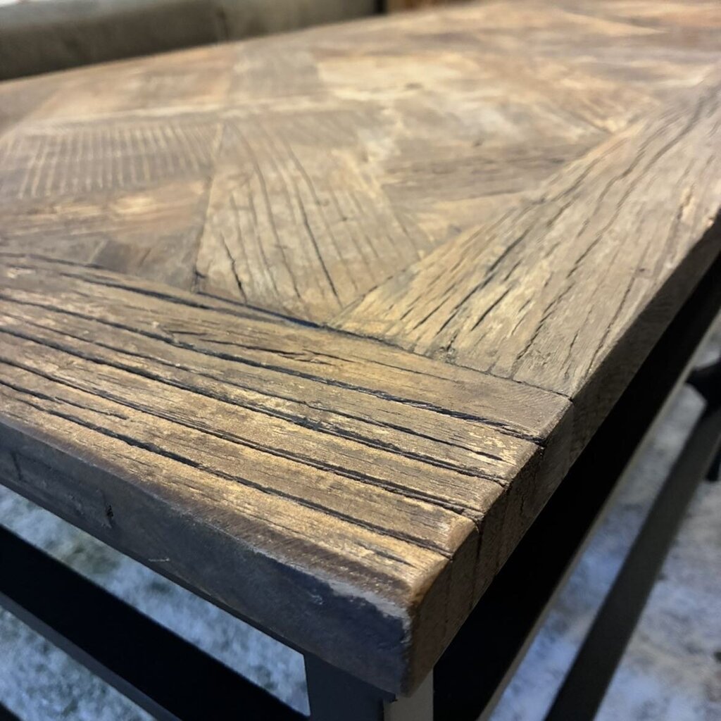 Orig, Price $1,800 - Reclaimed Wood Parquet Coffee Table