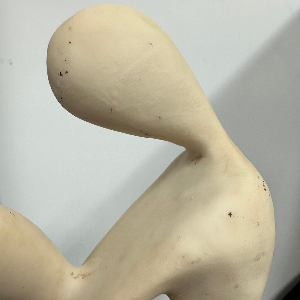 Man & Woman Sculpture on Wooden Base