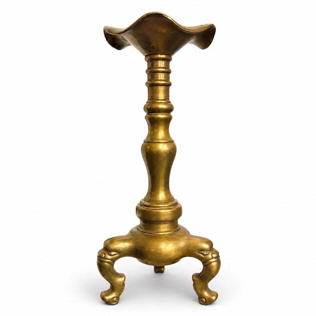 Solid Brass Footed Candlestick