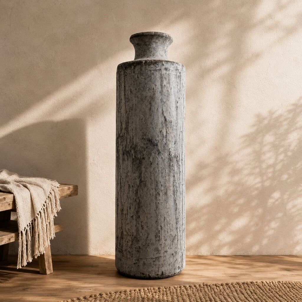 Textured Terracotta Tall Vase
