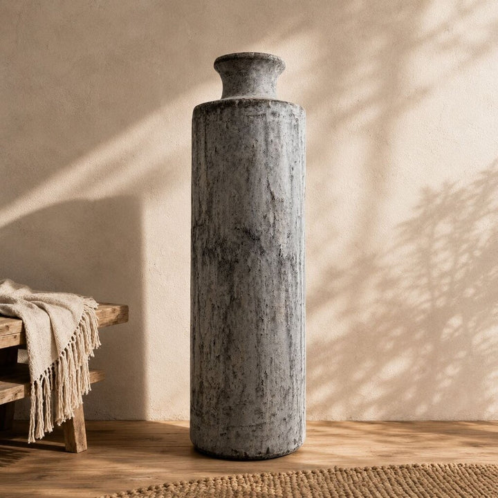 Textured Terracotta Tall Vase