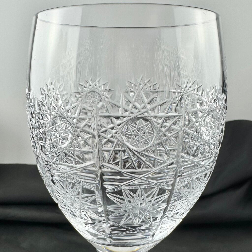 Orig. Price $1000 - Set of 5 Prague Crystal Wine Glasses