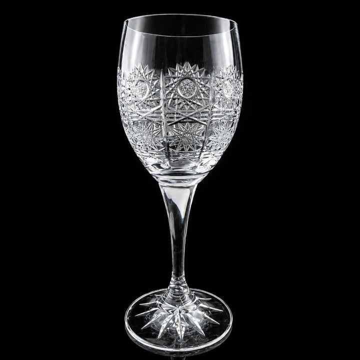 Orig. Price $1000 - Set of 5 Prague Crystal Wine Glasses