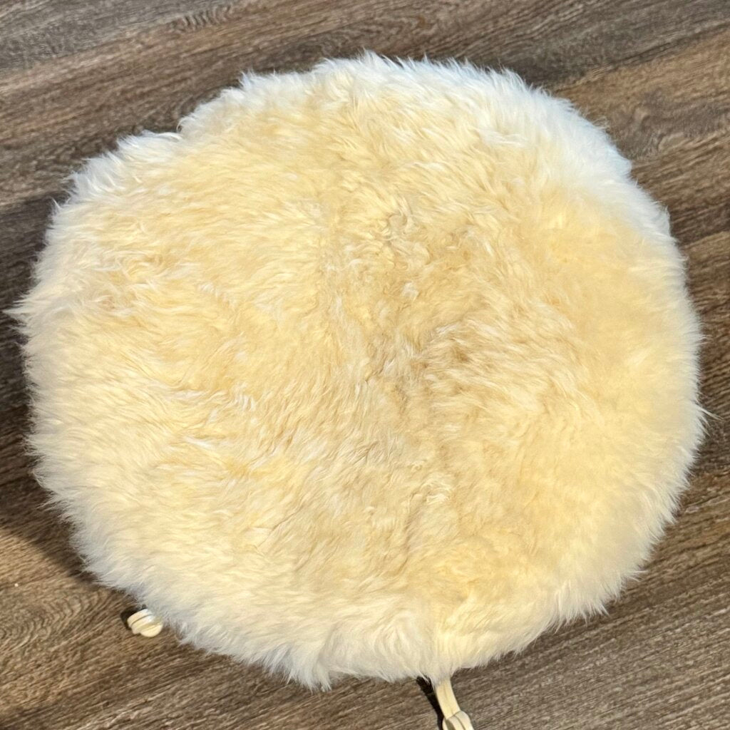 Sheepskin Fuzzy Seat Iron Stool