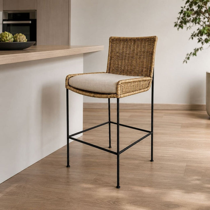 Orig. Price $350 - Wicker Bar Stool with Cushion