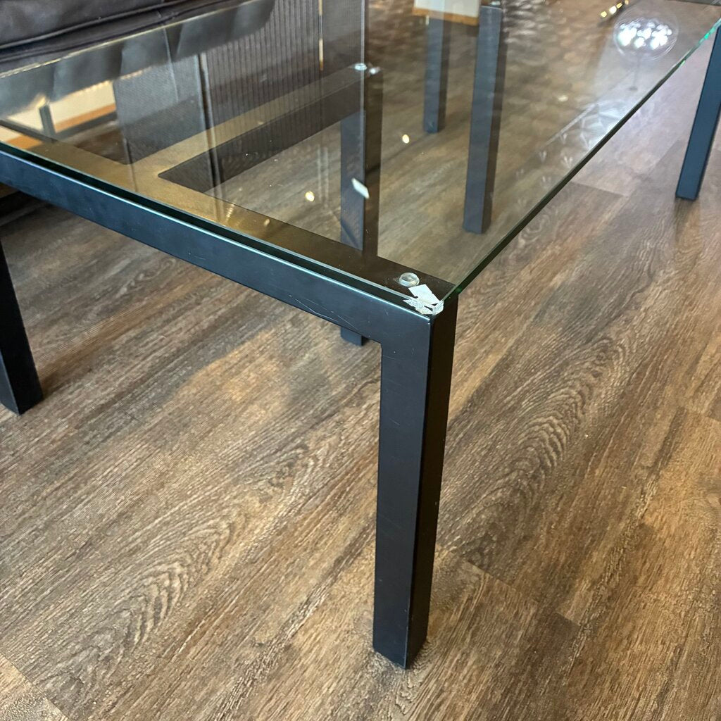 Orig. Price $500 - Modern Glass & Steel Coffee Table