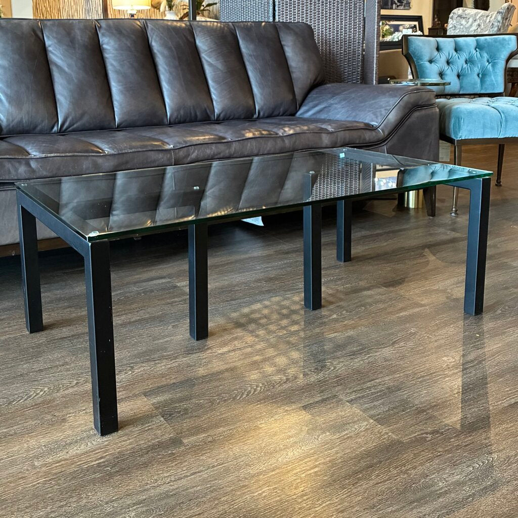 Orig. Price $500 - Modern Glass & Steel Coffee Table