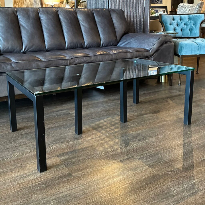 Orig. Price $500 - Modern Glass & Steel Coffee Table