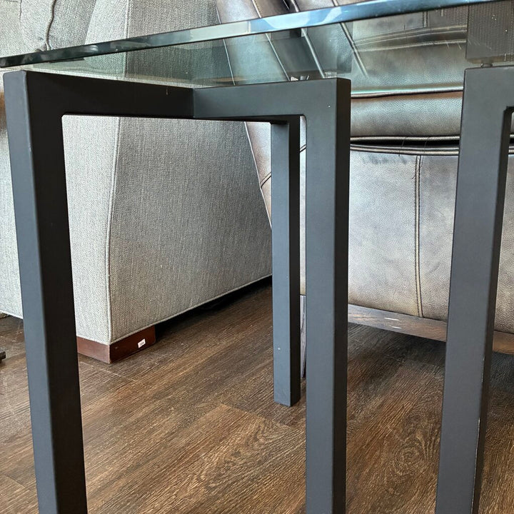 Modern Glass & Steel End Table