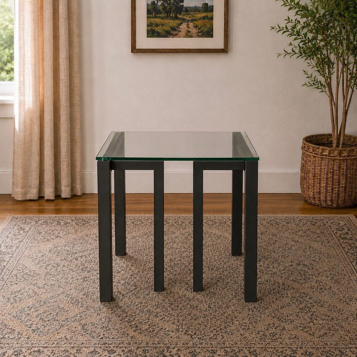 Modern Glass & Steel End Table