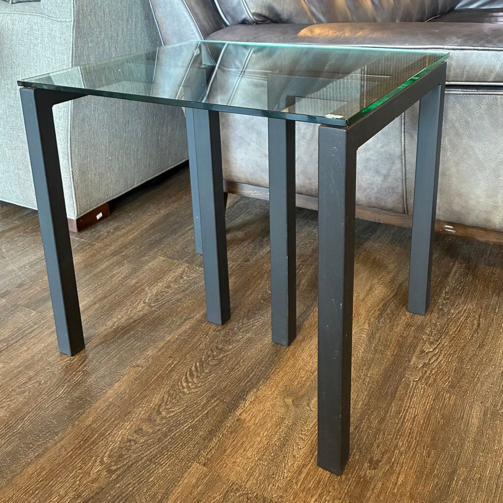 Modern Glass & Steel End Table