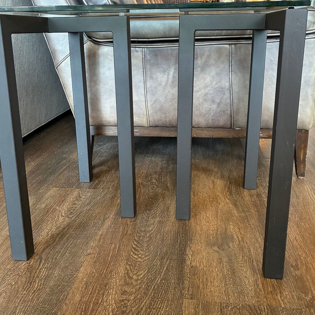 Modern Glass & Steel End Table
